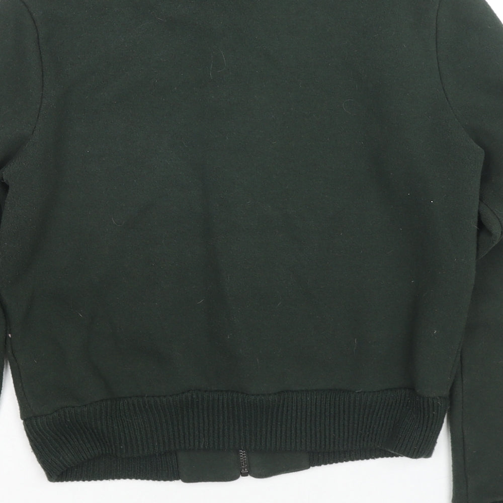 Marks & Spencer Womens Green Polyester Full Zip Hoodie Size S Pullover