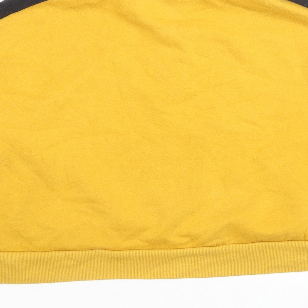 Divided by H&M Womens Yellow Colourblock Cotton Pullover Sweatshirt Size S Pullover