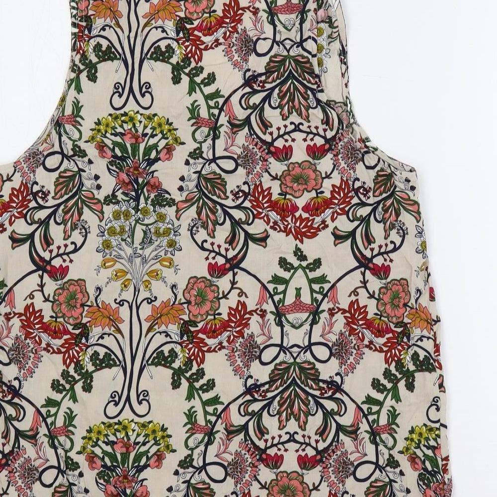 Fun2Fun Womens Multicoloured Floral Viscose Basic Blouse Size L V-Neck