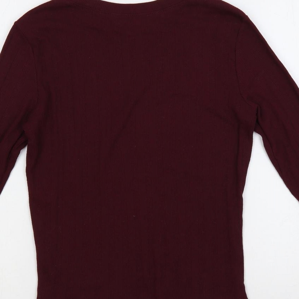 New Look Womens Purple Round Neck Polyester Pullover Jumper Size 12