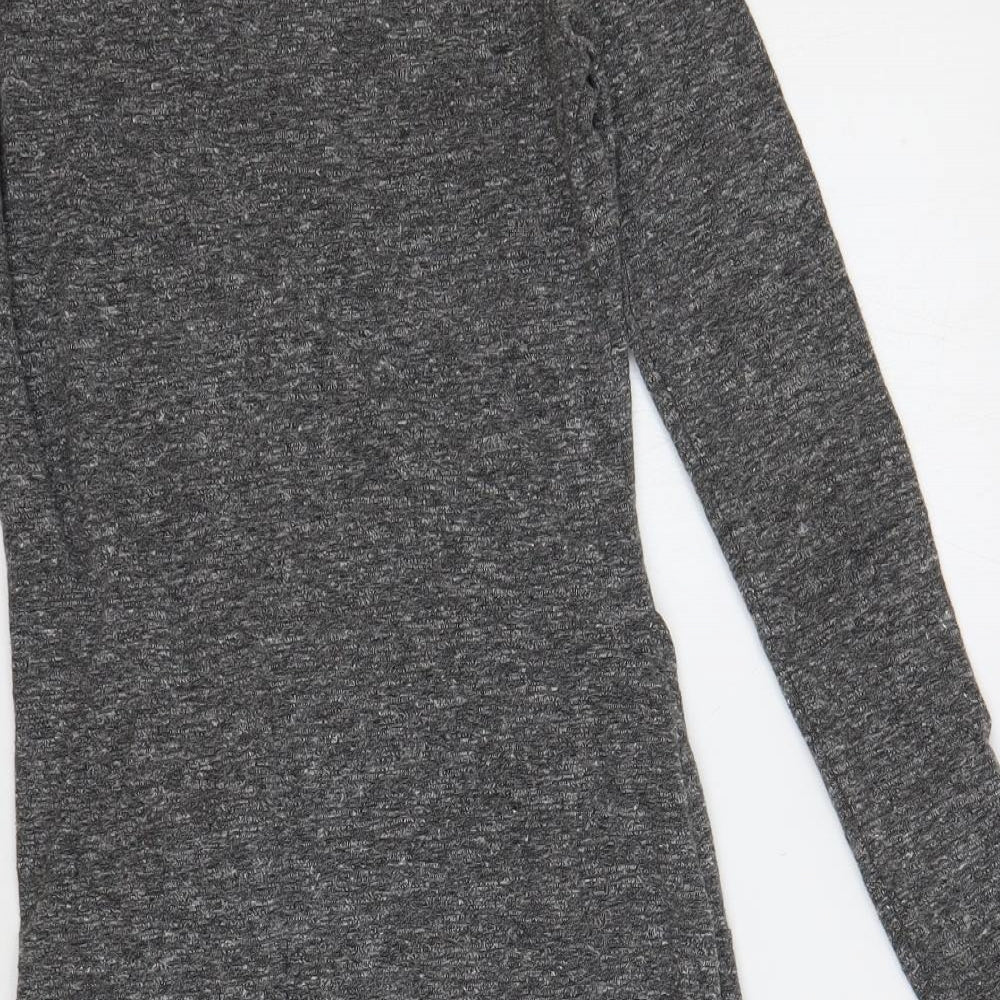 Topshop Womens Grey Polyester Mini Size 8 Crew Neck Pullover - Front Detail