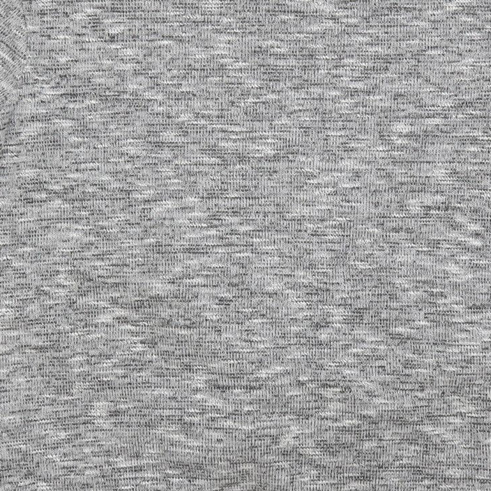 New Look Womens Grey Round Neck Polyester Pullover Jumper Size 12 - Knot Front Detail