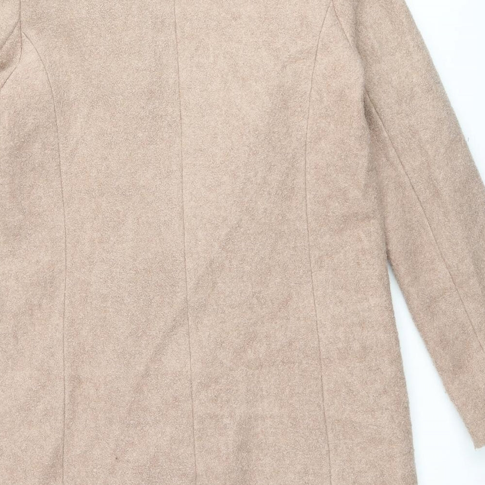 Oasis Womens Pink Overcoat Coat Size M Button