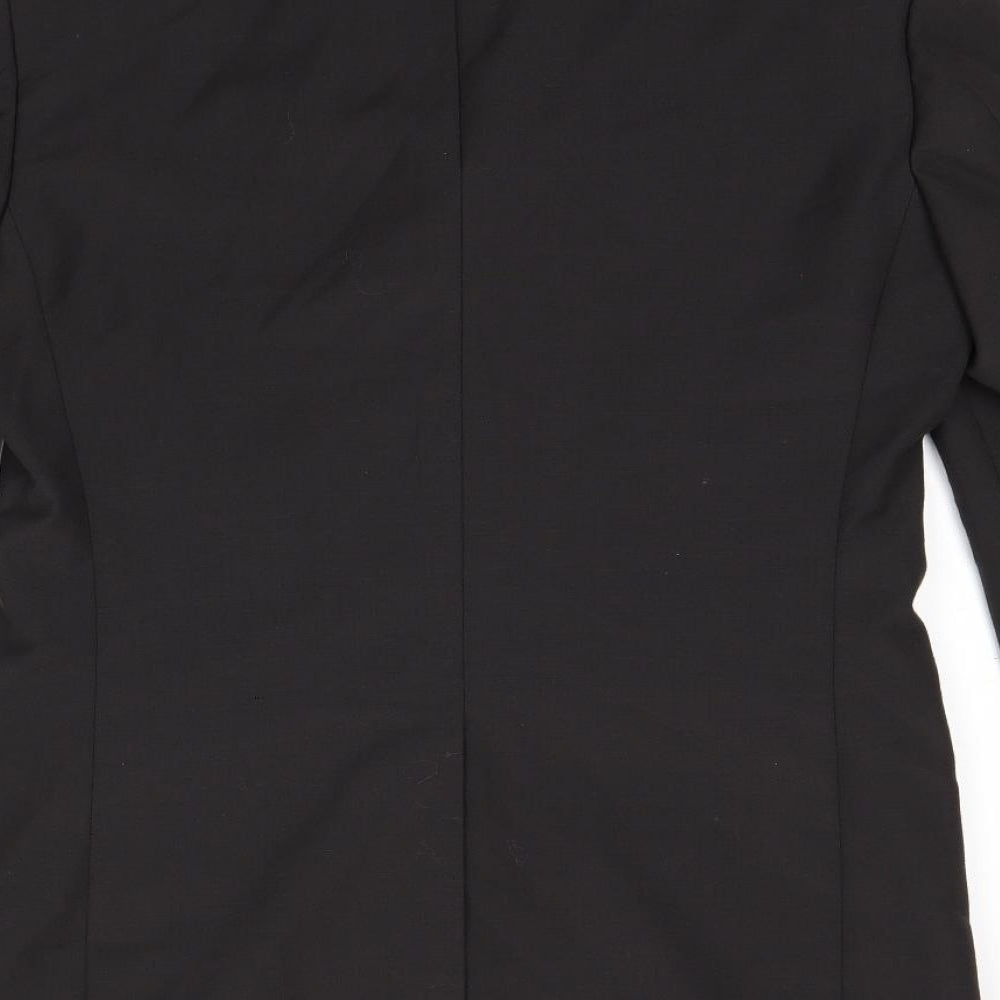 Topman Mens Black Polyester Jacket Suit Jacket Size 38 Regular