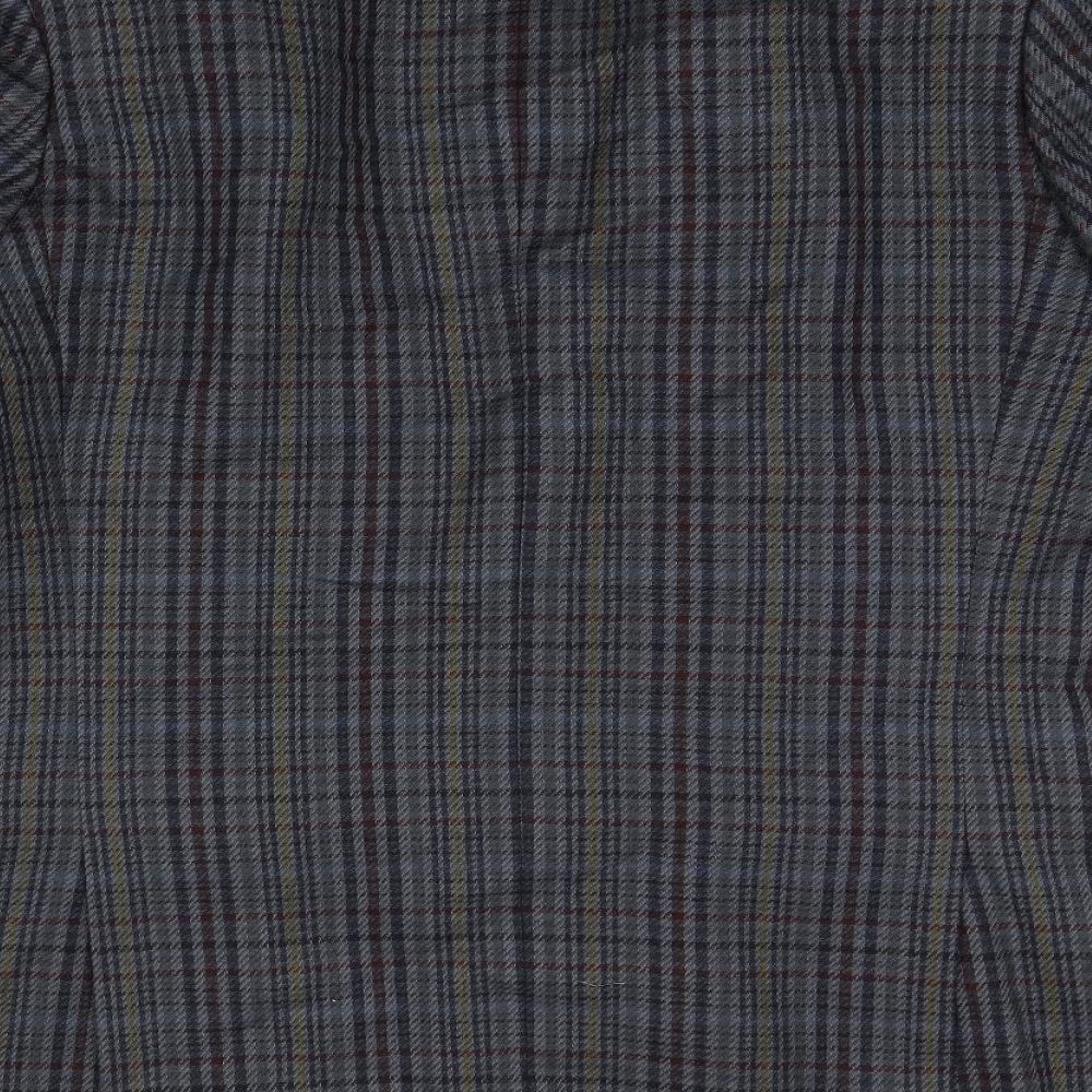 Toscana Mens Grey Plaid Wool Jacket Suit Jacket Size 46 Regular