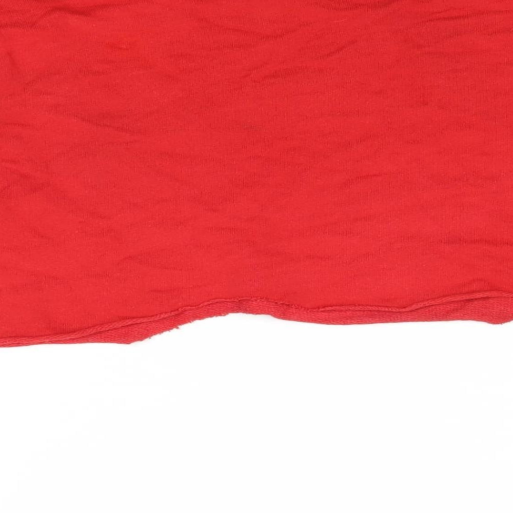Zara Womens Red Cotton Pullover Sweatshirt Size S Pullover - Cropped, Sunset Chasers