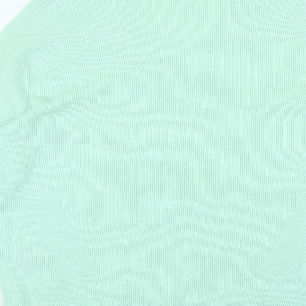 Marks & Spencer Womens Green V-Neck Viscose Pullover Jumper Size S