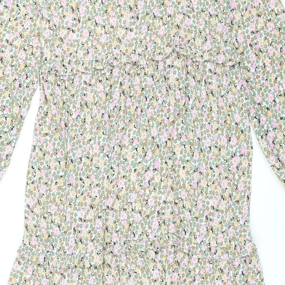 Marks & Spencer Womens Multicoloured Floral Polyester Maxi Size 8 Mock Neck Pullover