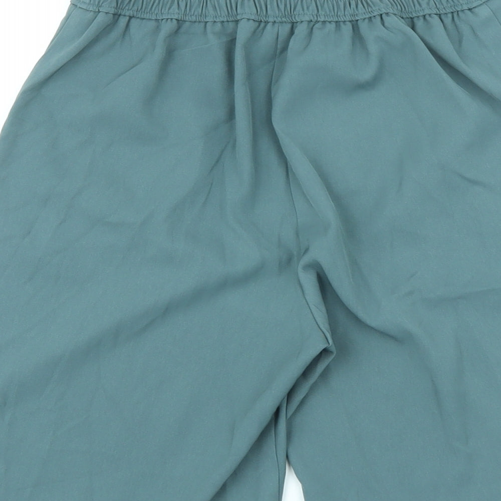 Marks & Spencer Womens Green Polyester Paperbag Shorts Size 6 L9 in Regular Zip