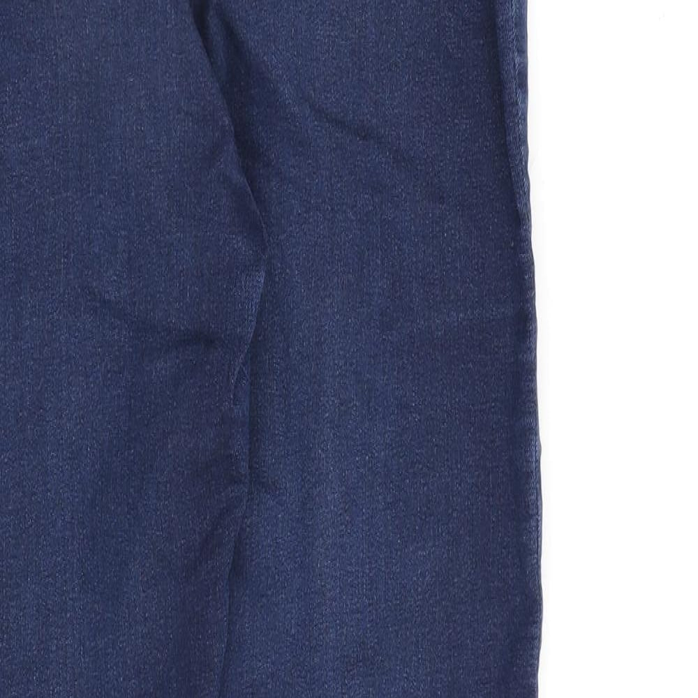 Marks & Spencer Womens Blue Cotton Skinny Jeans Size 12 L27 in Regular Zip