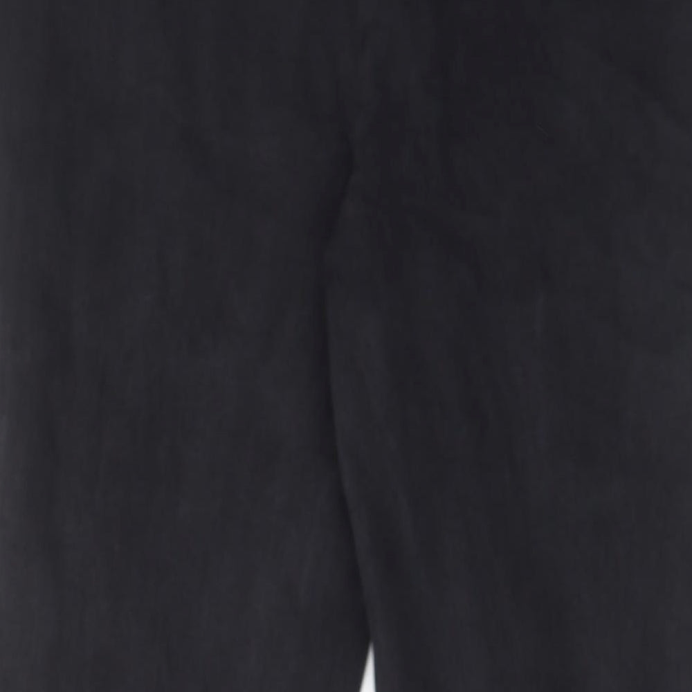 EWM Womens Black Cotton Straight Jeans Size 16 L27 in Slim - Elastic waist