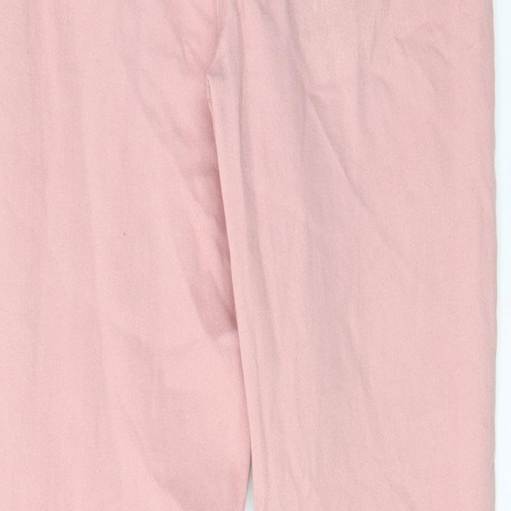 Brand and care label for Denim & Co. girls’ pink cotton skinny jeans, years regular zip - distressed, pockets, belt loops