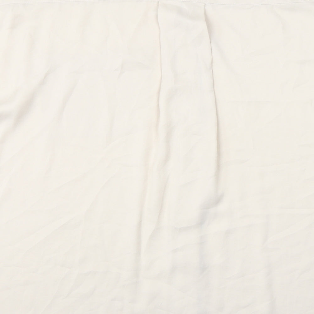 Monki Womens Ivory Polyester Basic Button-Up Size M Collared