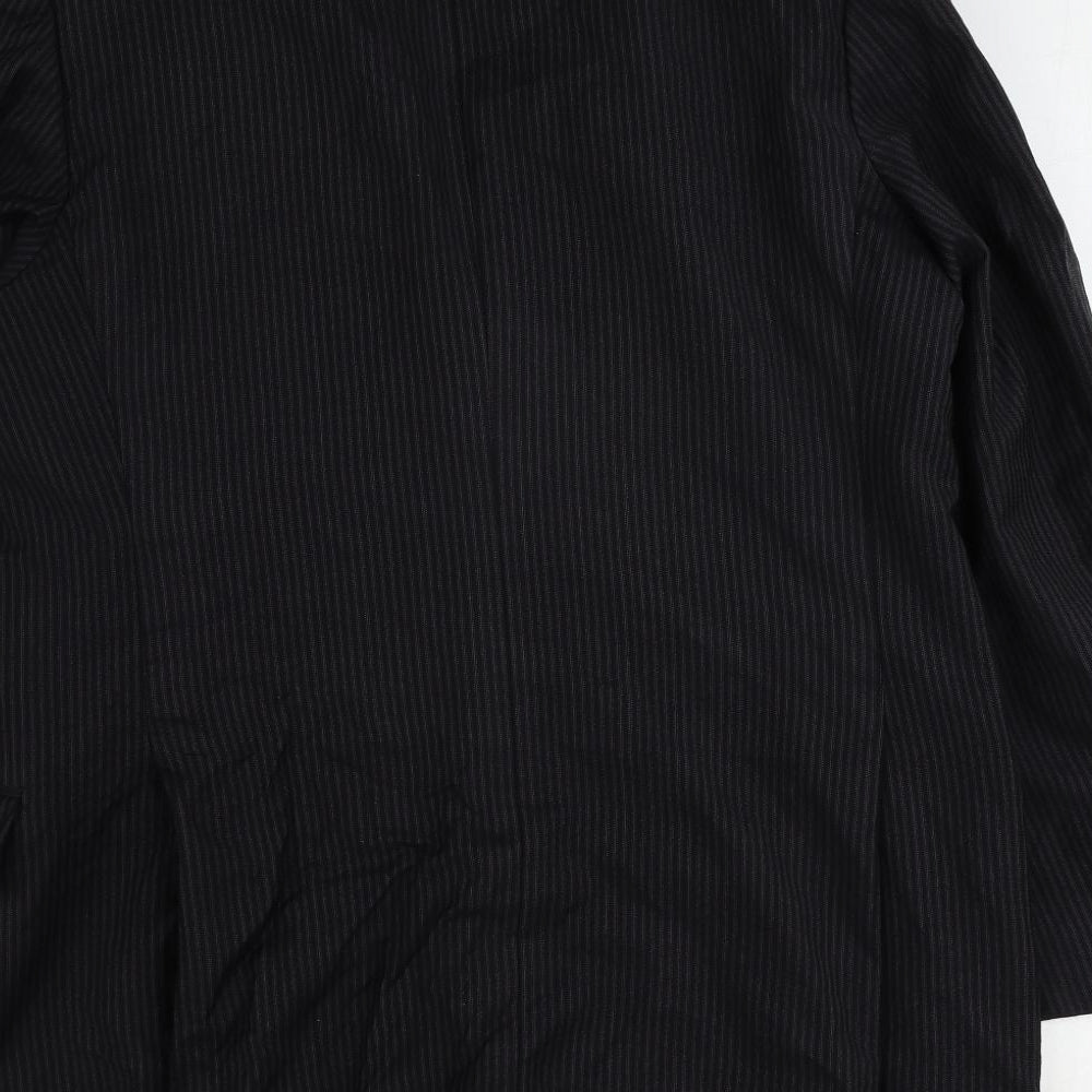 Pal Zileri Mens Blue Striped Polyester Jacket Suit Jacket Size 44 Regular