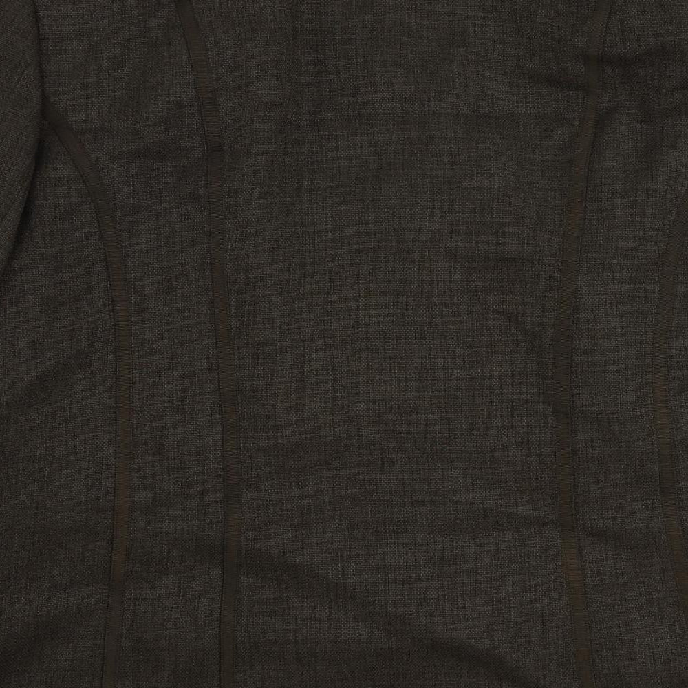 ELVI Womens Brown Jacket Blazer Size 16 Button