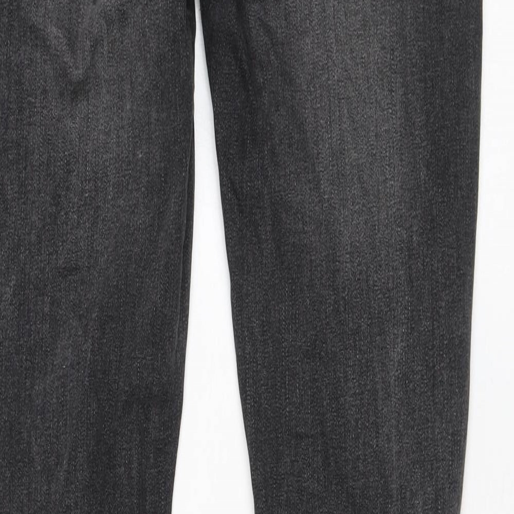 River Island Mens Grey Cotton Skinny Jeans Size 28 in L34 in Regular Zip