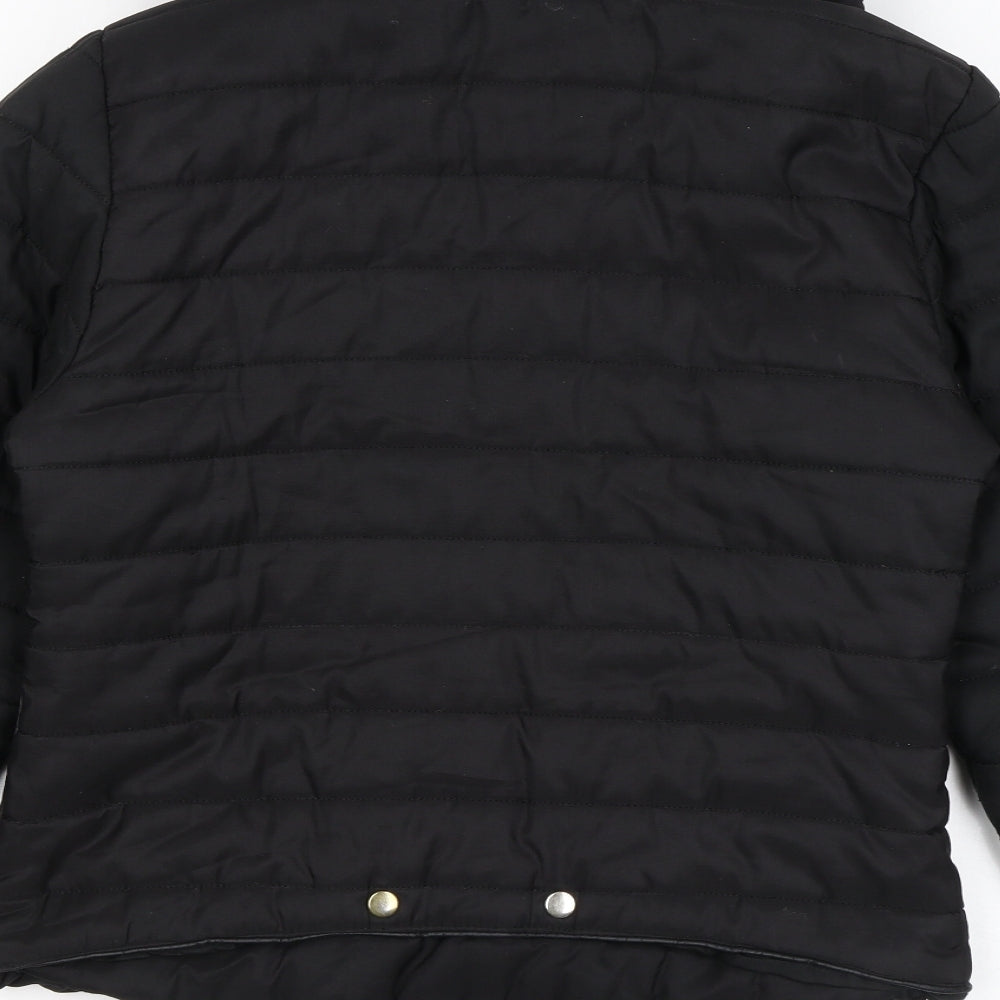 Rising Womens Black Puffer Jacket Coat Size M Zip
