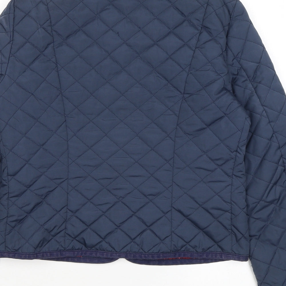 Limited Collection Womens Blue Quilted Coat Size 6 Snap
