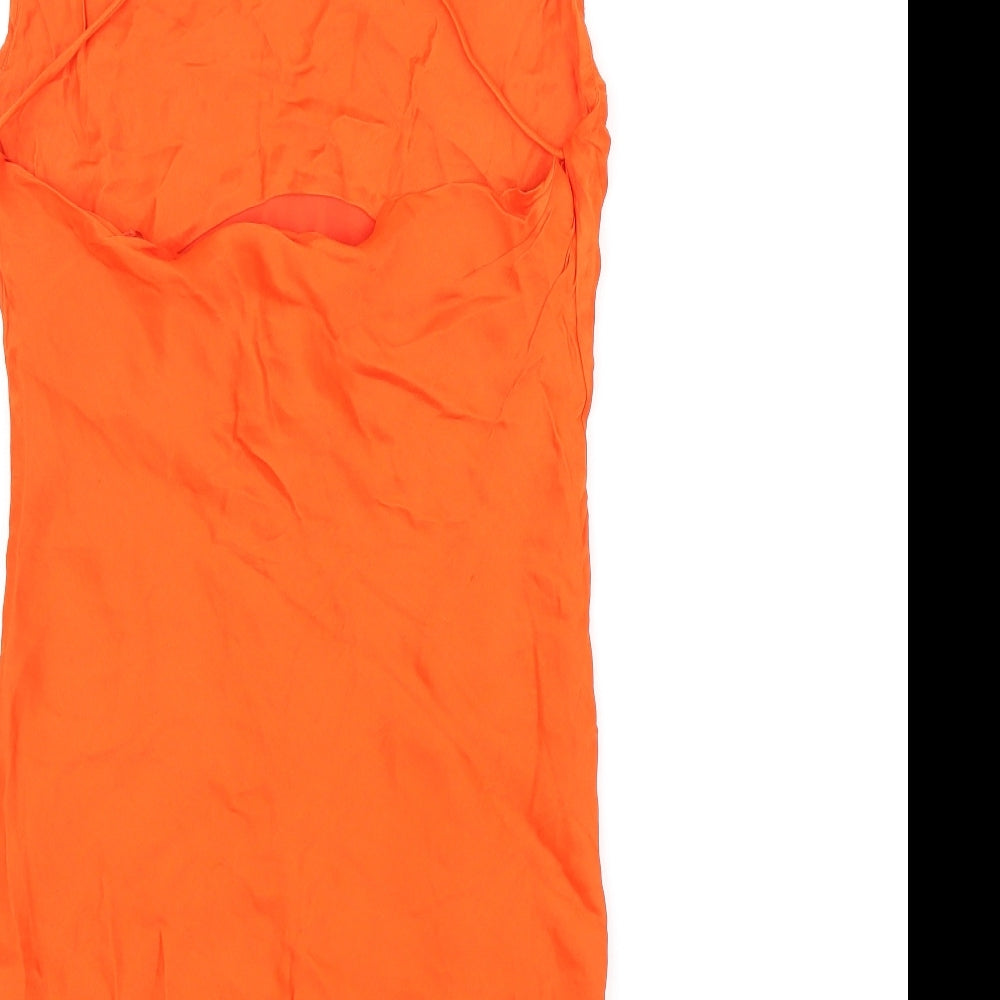 Zara Womens Red Viscose Camisole Tank Size S Square Neck