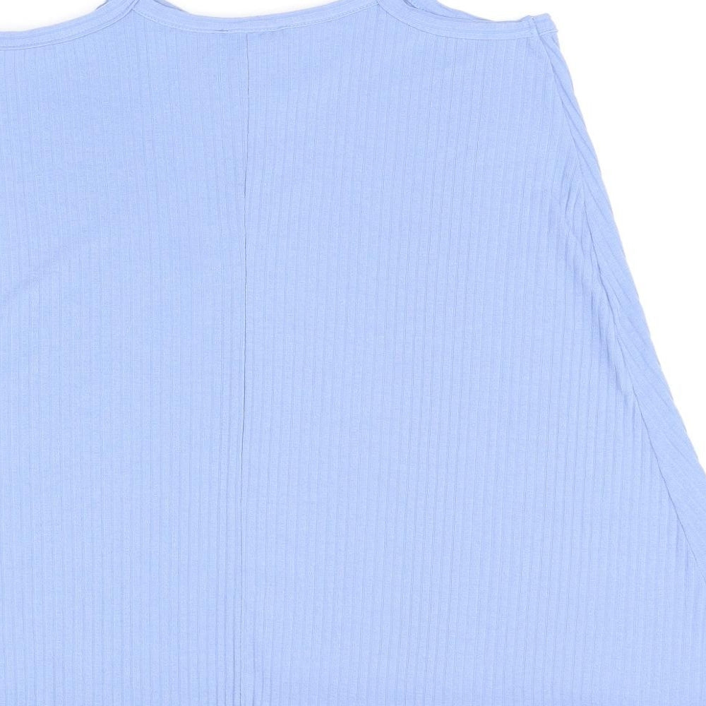 Love Yours Womens Blue Polyester Jersey T-Shirt Size 14 Square Neck