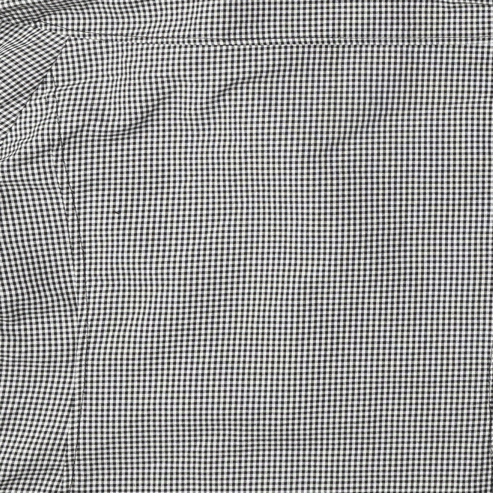 Marks & Spencer Womens White Geometric Trench Coat Jacket Size 12 Button - Gingham pattern