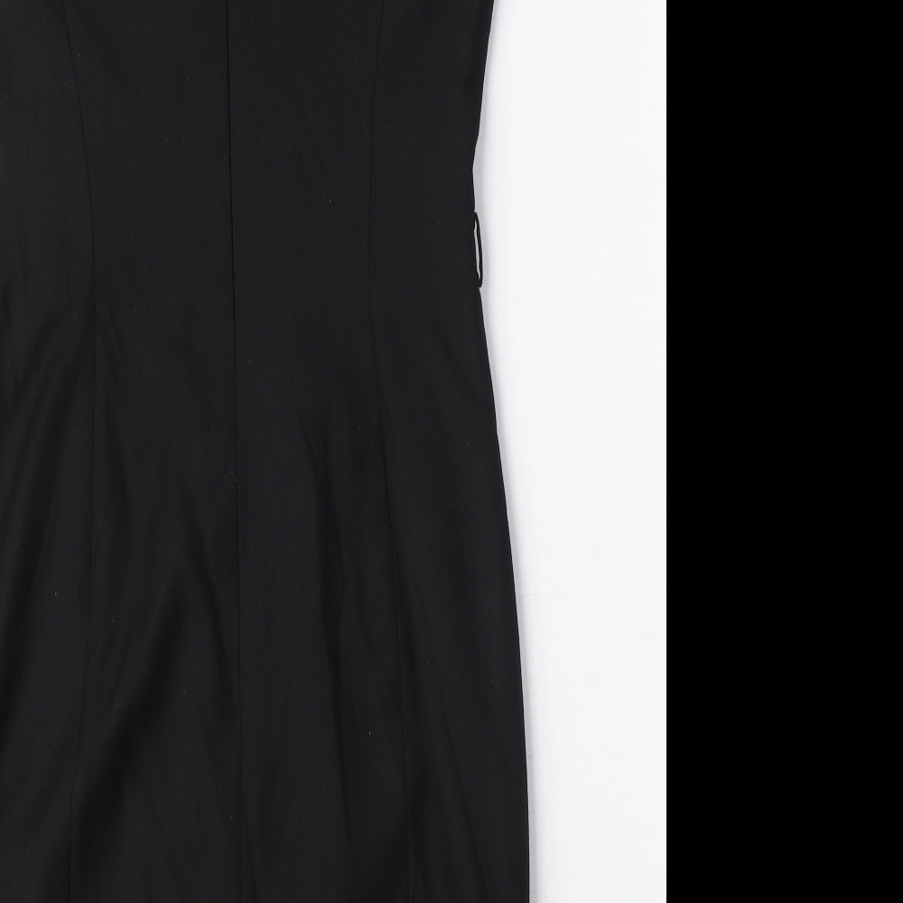 G2OOO Womens Black Polyester A-Line Size 6 Round Neck Zip