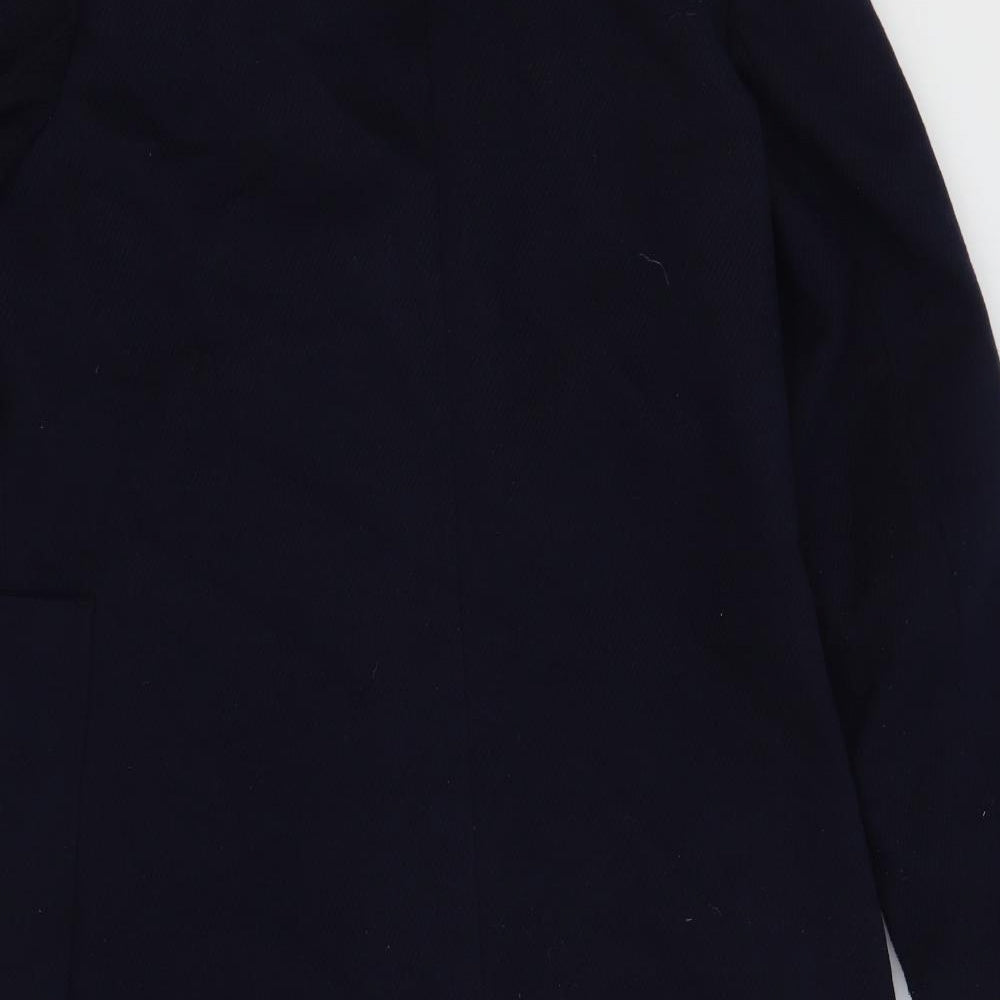 Red Herring Womens Blue Overcoat Coat Size 14 Snap