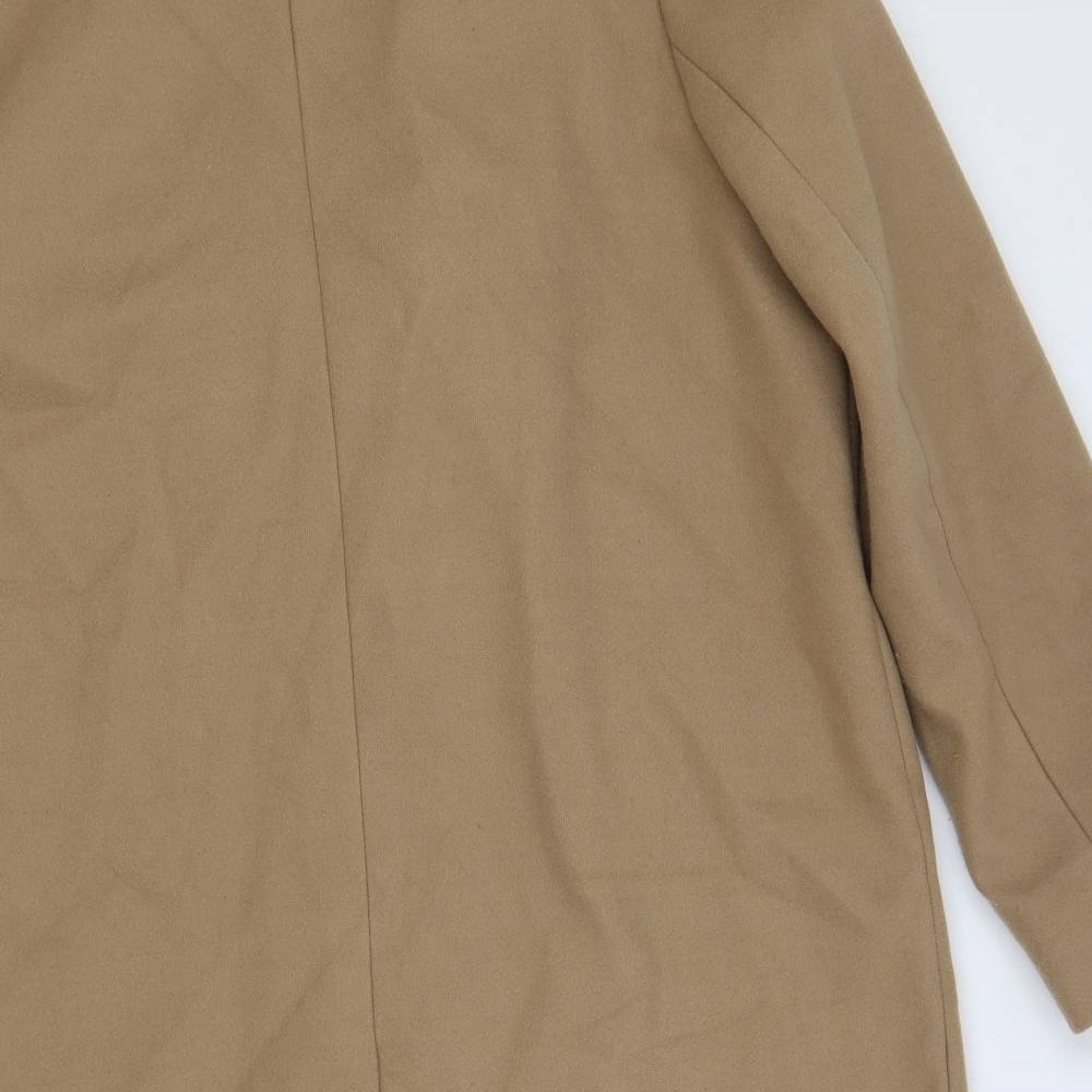 Marks & Spencer Womens Beige Overcoat Coat Size 18 Snap