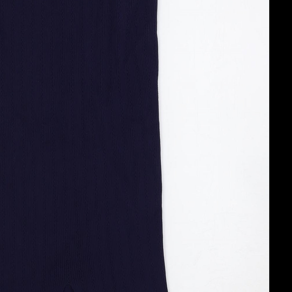 Zara Womens Blue Nylon Straight & Pencil Skirt Size S Zip - Button