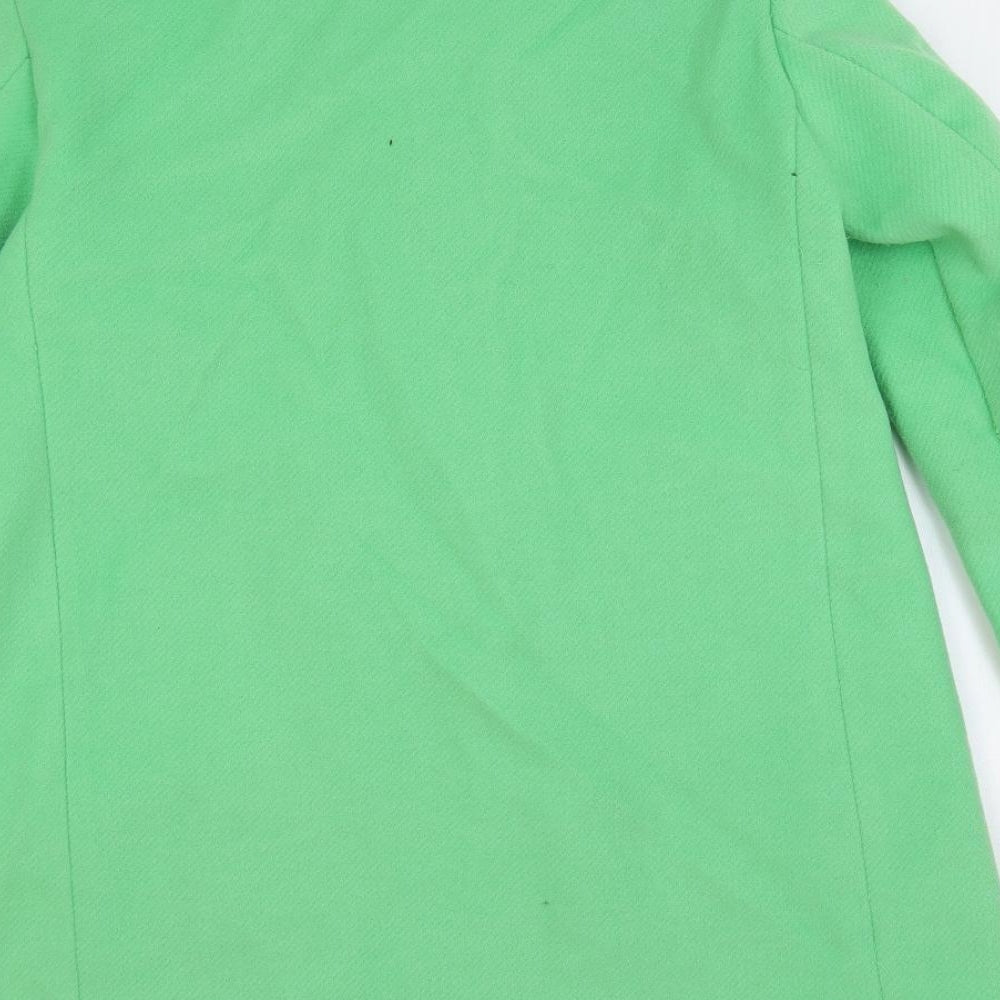 Marks & Spencer Womens Green Overcoat Coat Size 12 Button