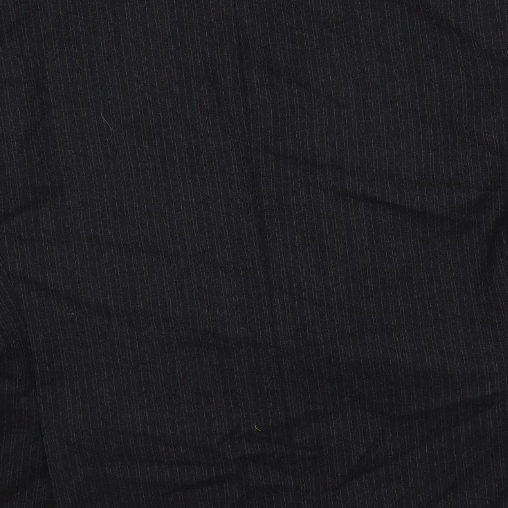 Label Mens Grey Striped Wool Jacket Suit Jacket Size 48 Regular