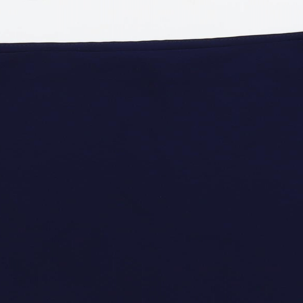 Topshop Womens Blue Polyester Cropped Blouse Size 8 Off the Shoulder - Tie Sleeve Detail