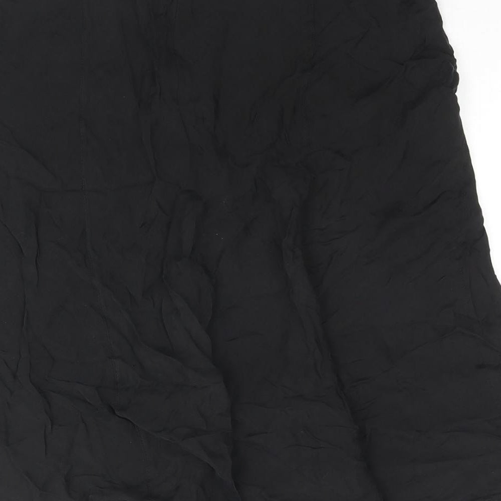 Zara Womens Black Viscose Trumpet Skirt Size 10 Zip