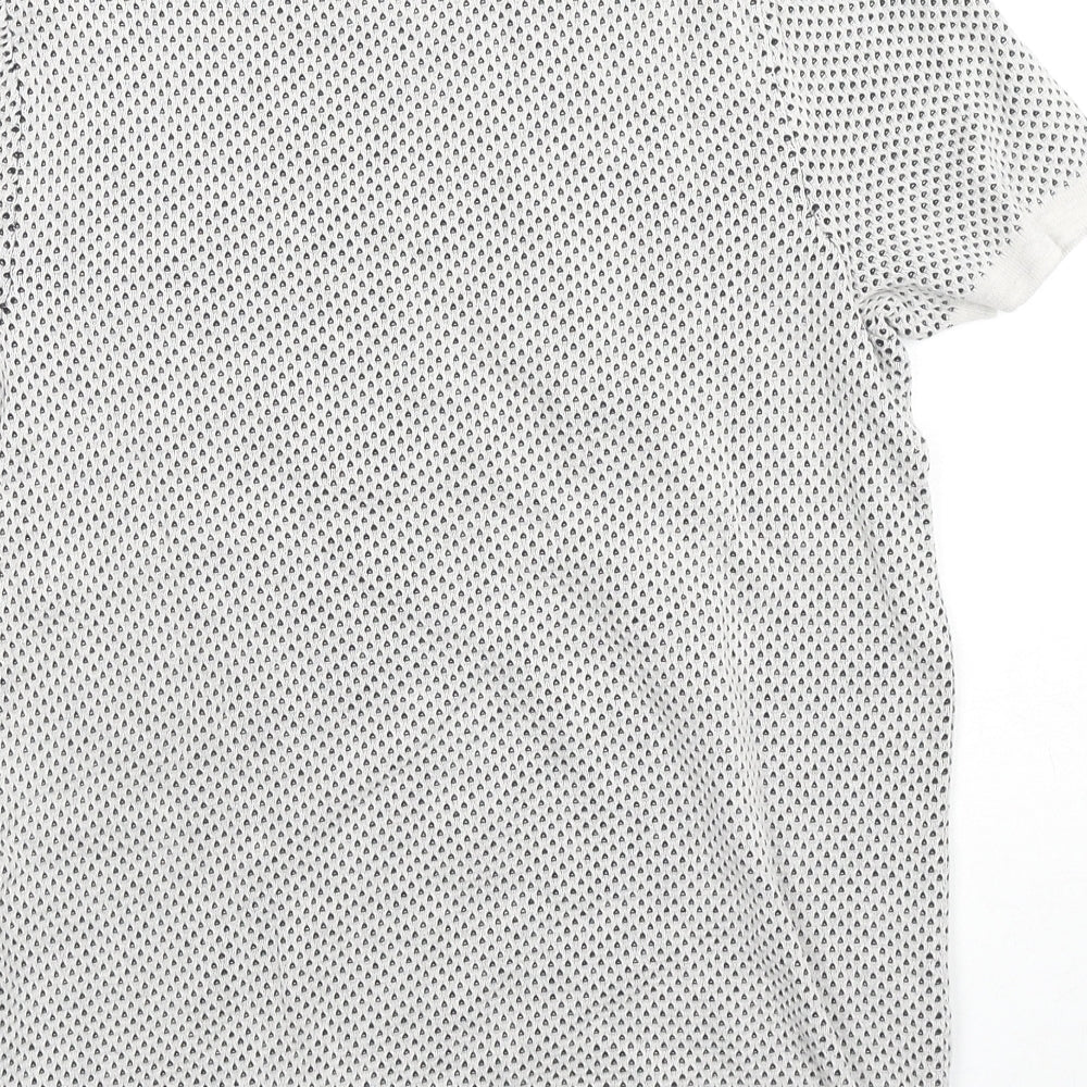 Next Mens Grey Cotton T-Shirt Size XS Round Neck