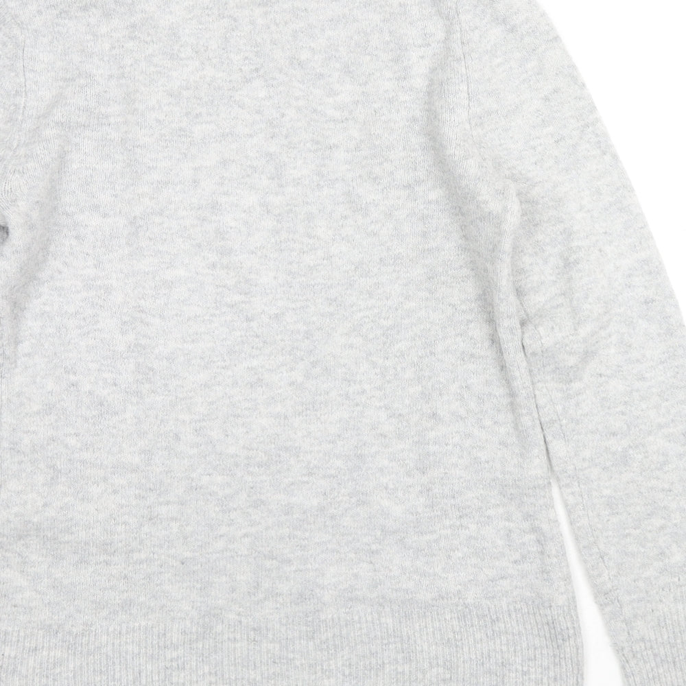 Warehouse Womens Grey Round Neck Acrylic Pullover Jumper Size 8