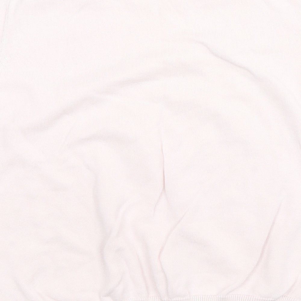 Classics Womens Pink Cotton Basic Blouse Size 14 Round Neck