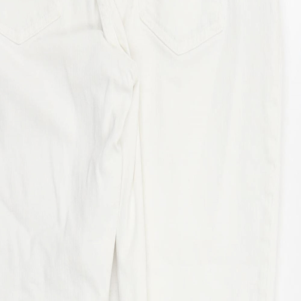 Current/Elliott Womens White Cotton Straight Jeans Size 34 in L27 in Regular Zip