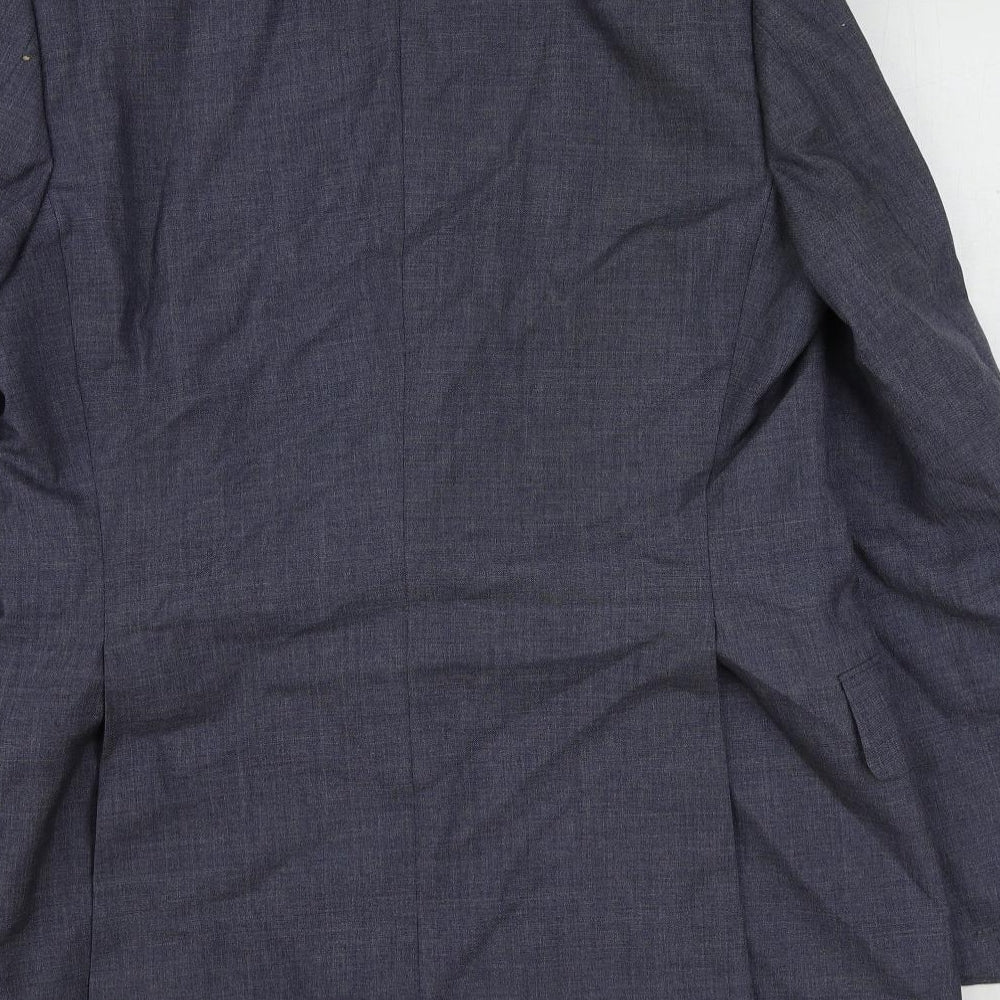 St Michael Mens Blue Polyester Jacket Suit Jacket Size 42 Regular