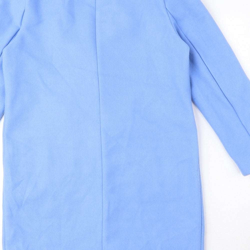 Marks & Spencer Womens Blue Overcoat Coat Size 8 Button
