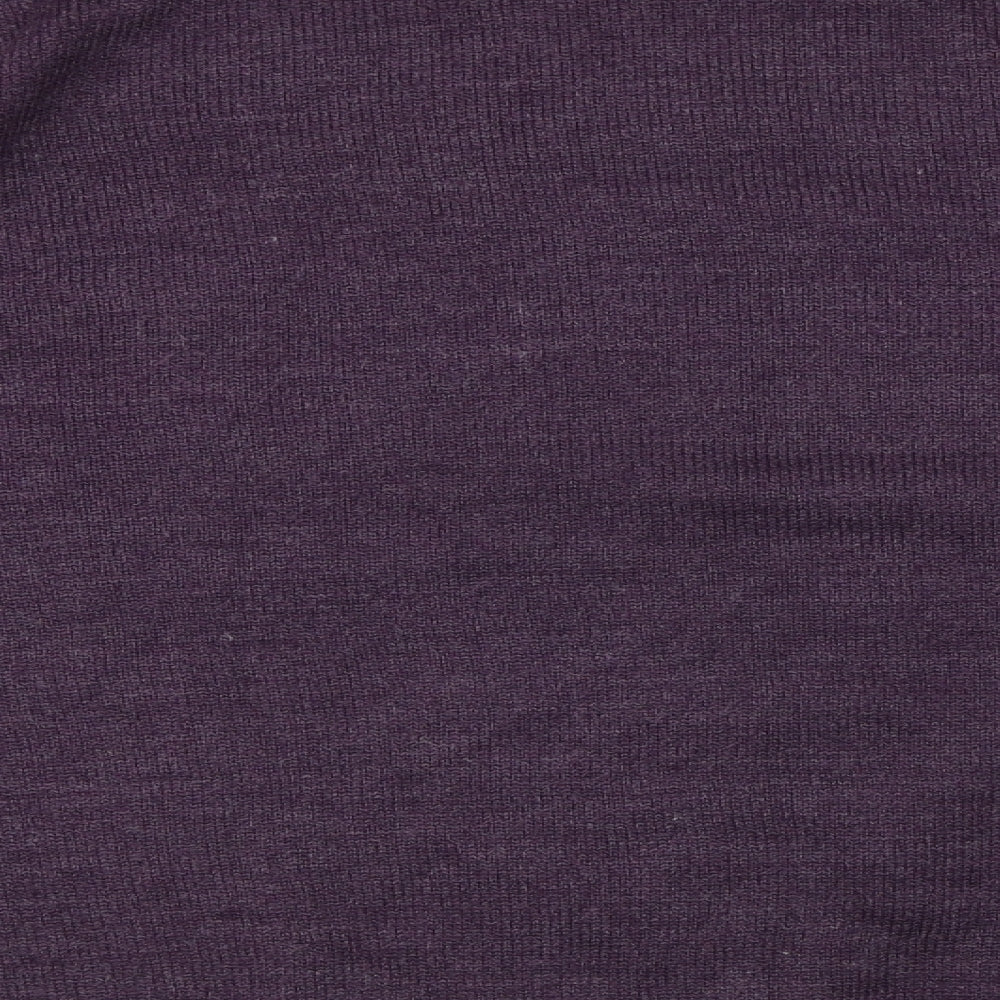 EWM Womens Purple Crew Neck Acrylic Pullover Jumper Size XS