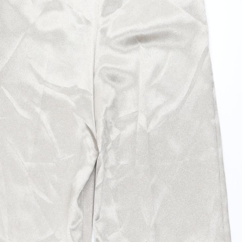 Miss Selfridge Womens Gold Polyester Trousers Size 10 L31 in Regular Zip