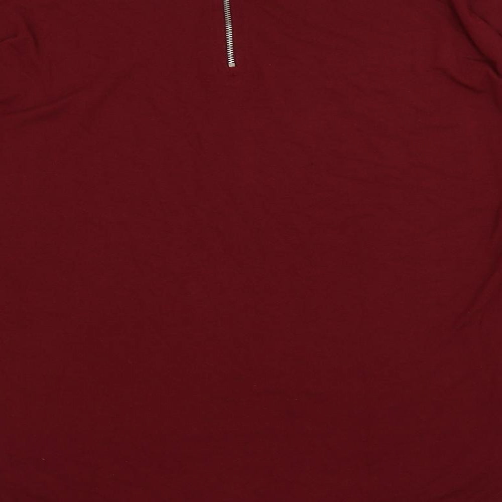Select Womens Red Viscose Basic T-Shirt Size 12 Boat Neck