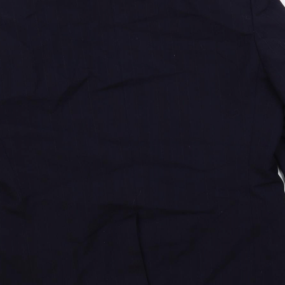 Burton Mens Blue Striped Wool Jacket Suit Jacket Size 44 Regular
