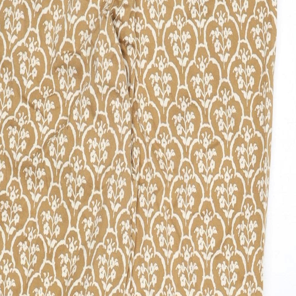 Jackpot Womens Beige Floral Polyester Trousers Size 10 L25 in Regular Zip