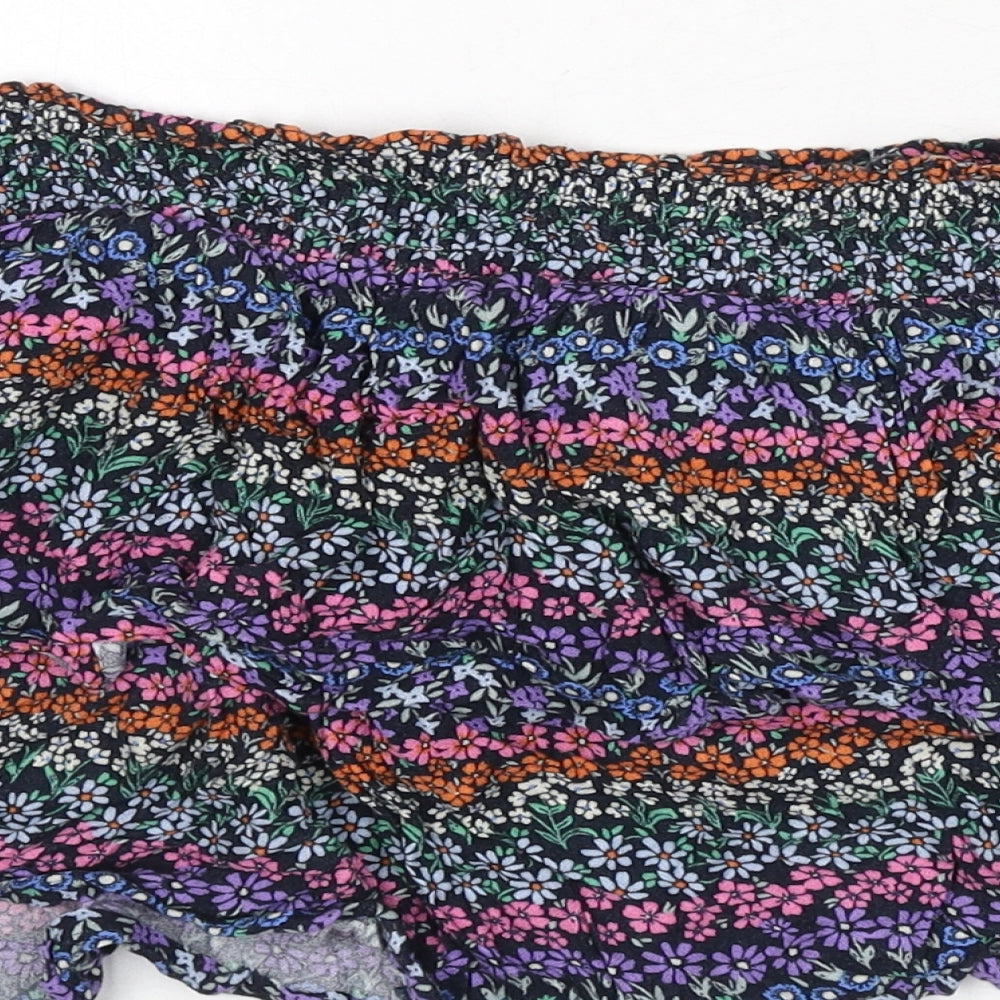 Marks & Spencer Girls Multicoloured Floral Vinyl Pettiskirt Skirt Size 12-13 Years Regular Pull On