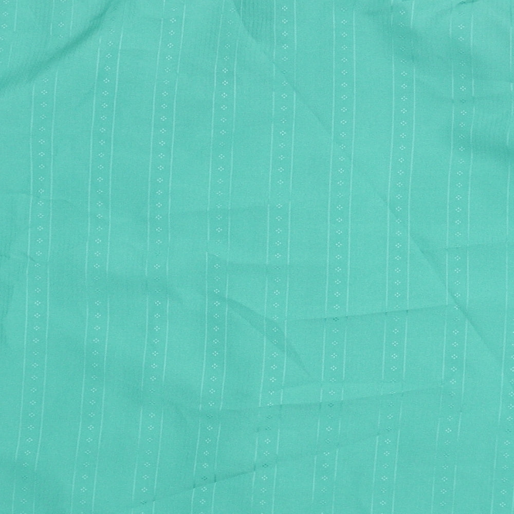 C&A Womens Green Polyester Basic Button-Up Size 16 Collared