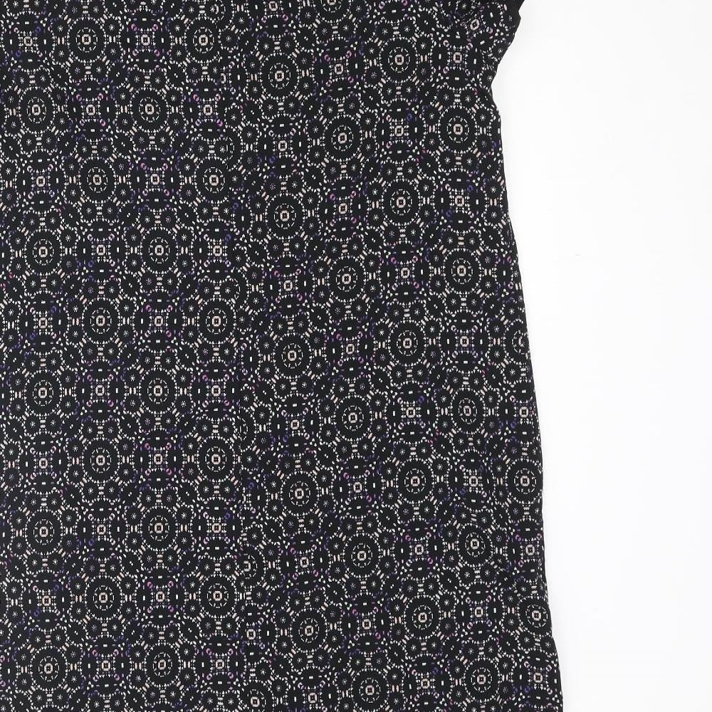 New Look Womens Multicoloured Geometric Polyester Shift Size 16 Round Neck Button