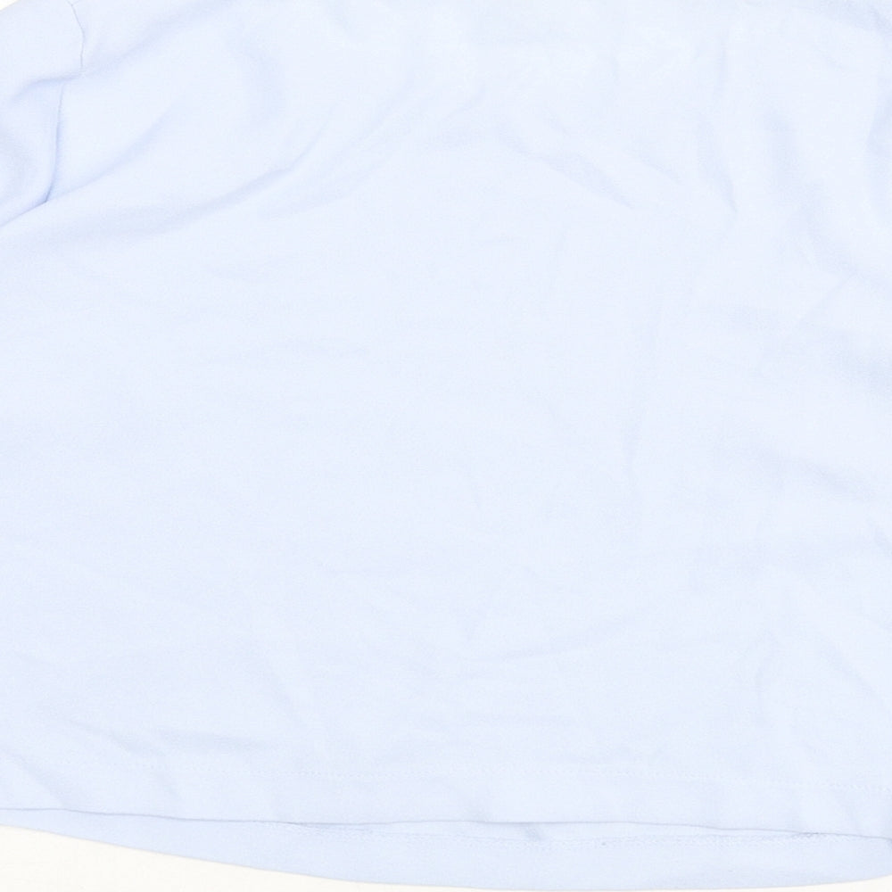 River Island Womens Blue Polyester Basic Blouse Size 6 Round Neck - Zip Sleeves