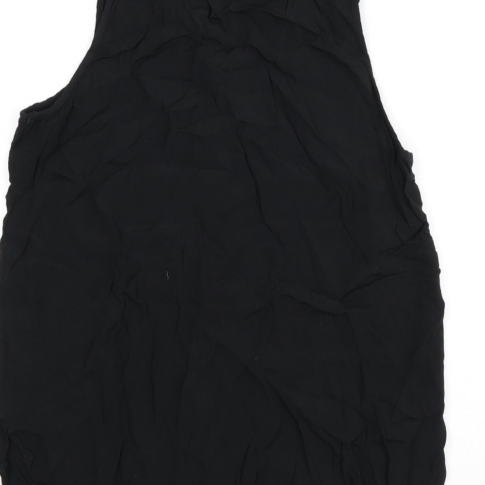 New Look Womens Black Viscose Basic Tank Size 14 V-Neck