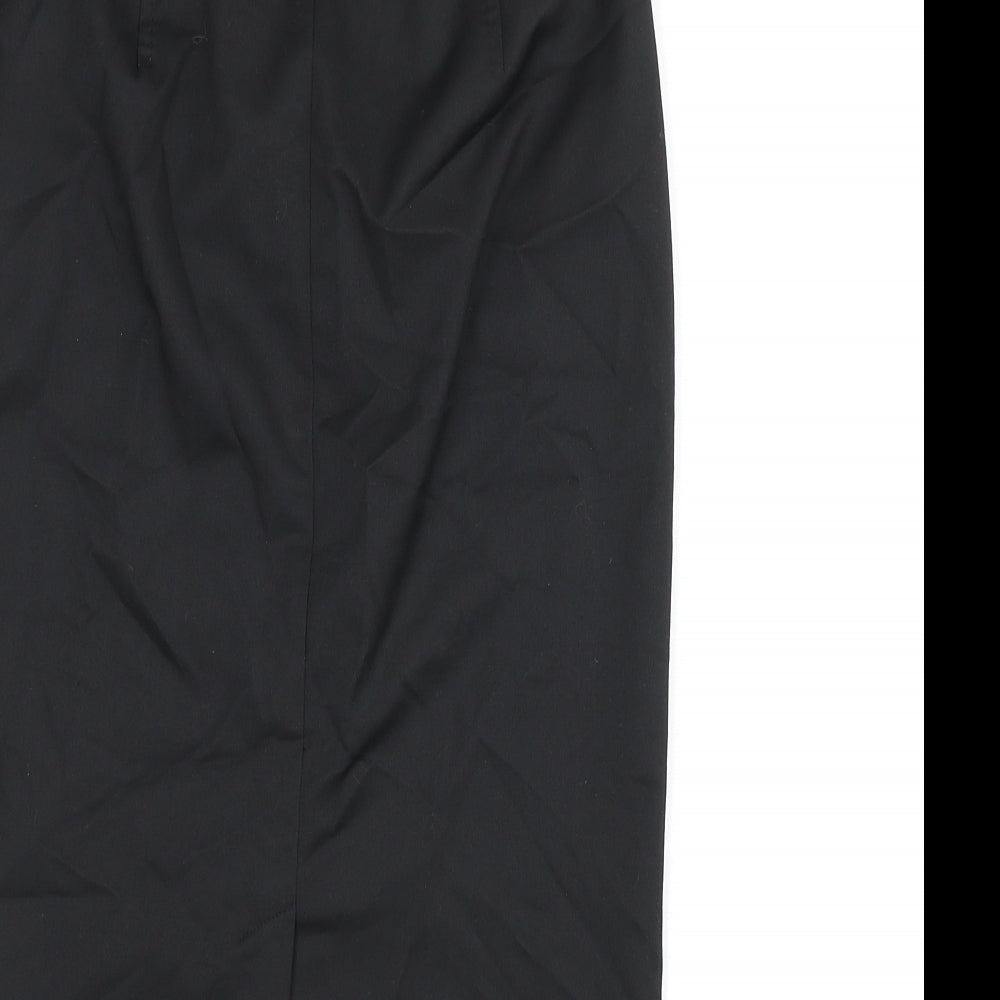 Warehouse Womens Black Polyester Straight & Pencil Skirt Size 6 Zip - Slit